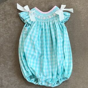 Blue and Pink Gingham Kids One Piece